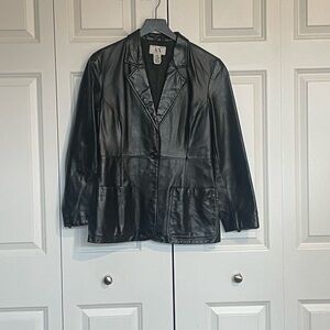 Armani Exchange Classic Black Leather Jacket
